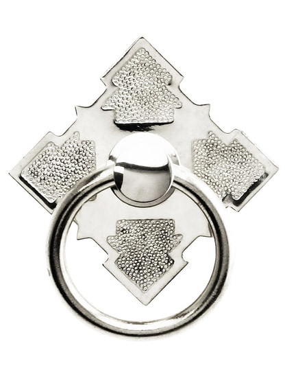 Solid Brass Diamond Style Ring Pull in Polished Nickel Finish.